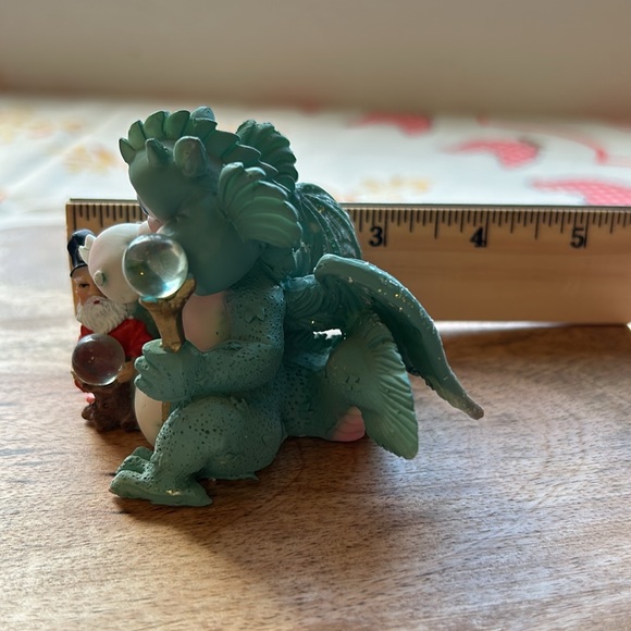 Whimsical Wizard and Dragon with A Staff & Crystal Ball Vintage - Picture 10 of 12